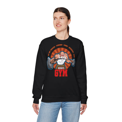 Roshit's Gym Funny Workout Crewneck Sweatshirt Black