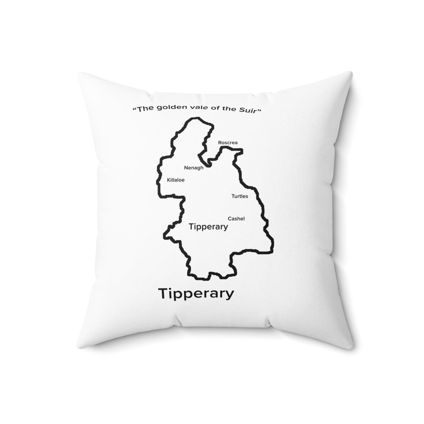 Tipperary Spun Polyester Square Pillow White Edition 4 Sizes