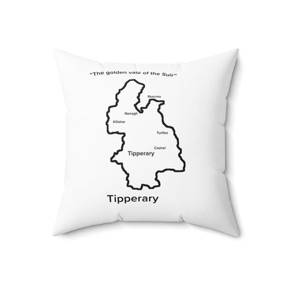 Tipperary Spun Polyester Square Pillow White Edition 4 Sizes