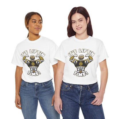 Motivational Fitness Tee - "It's Liftin' Time!" Unisex Heavy Cotton Shirt White