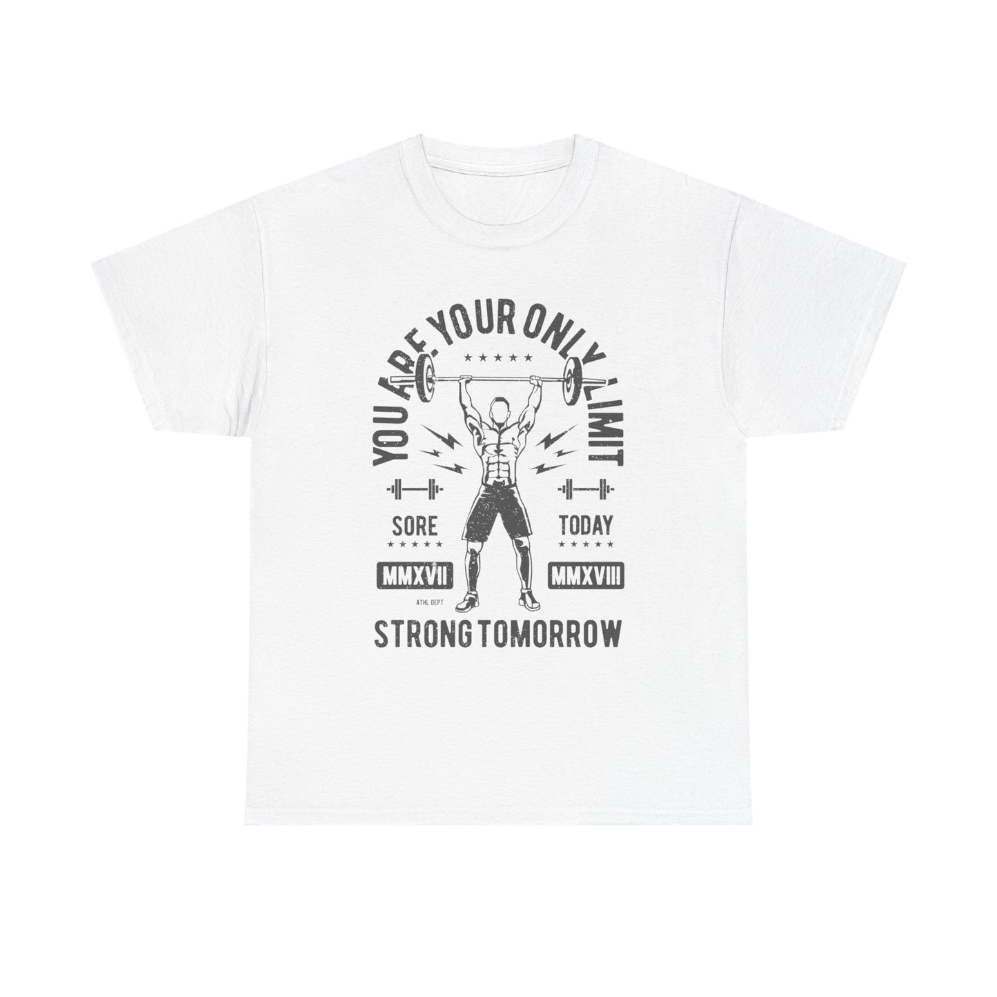 Motivational Fitness Tee - "You Are Your Only Limit" Unisex Heavy Cotton Shirt