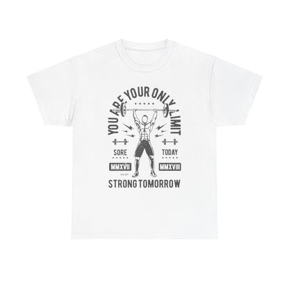 Motivational Fitness Tee - "You Are Your Only Limit" Unisex Heavy Cotton Shirt