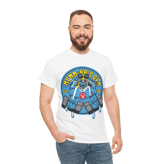 Mmm-Ba's Gym Unisex Heavy Cotton Tee - Fun Fitness Graphic Tee for Workout Enthusiasts White