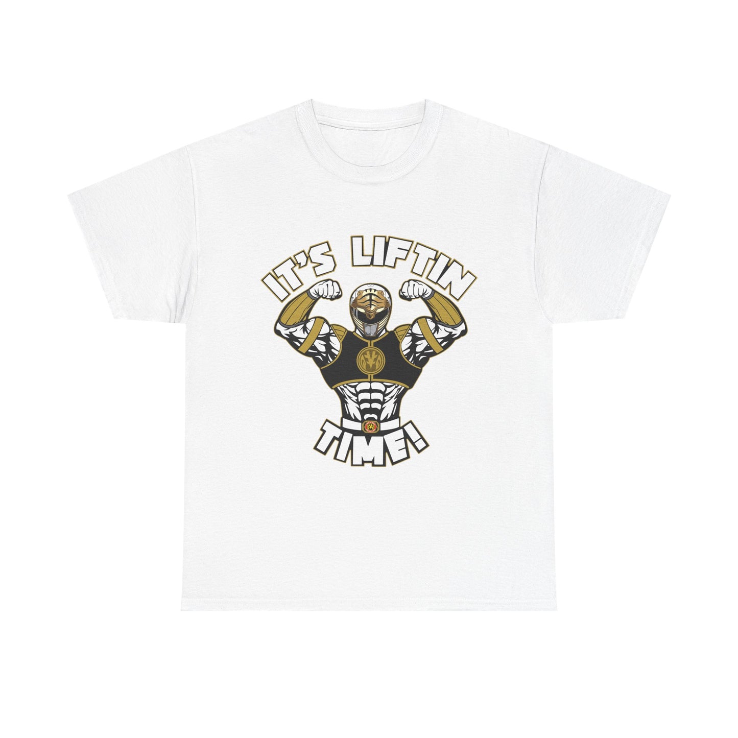 Motivational Fitness Tee - "It's Liftin' Time!" Unisex Heavy Cotton Shirt White