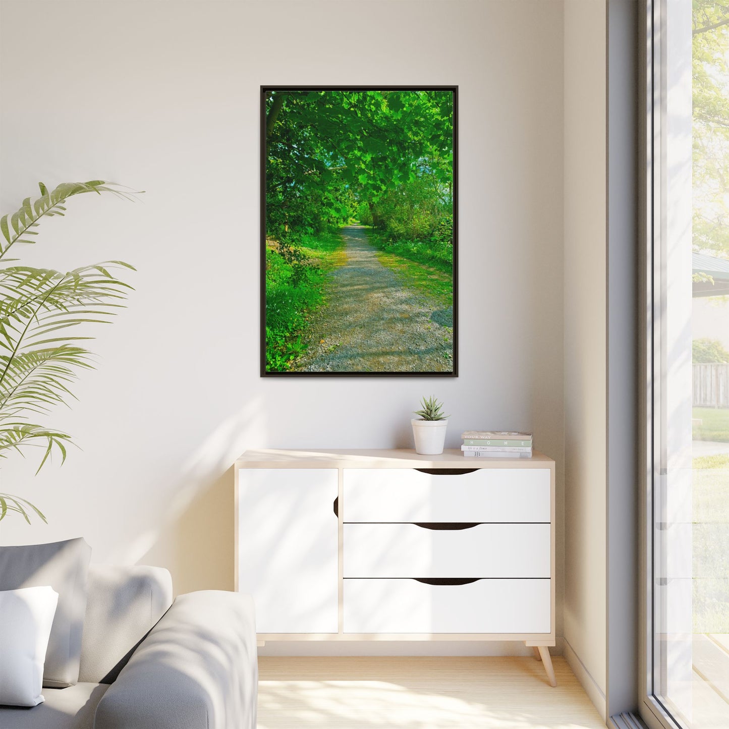 Listowel River Walk Matte Canvas, Framed (Multi-color)