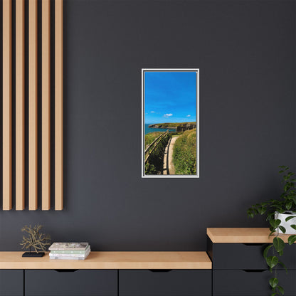 Cliff Trail Ballybunion Matte Canvas, Framed (Multi-color)