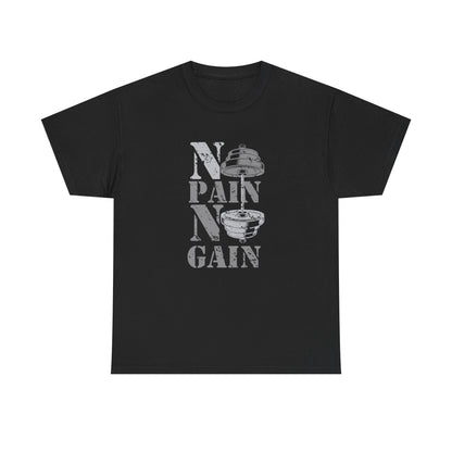 Unisex Heavy Cotton Tee - No Pain No Gain Fitness Shirt