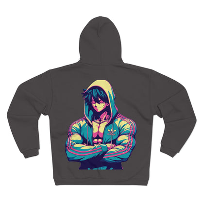 Calm Man Chilling Graphic Unisex Hooded Zip Sweatshirt