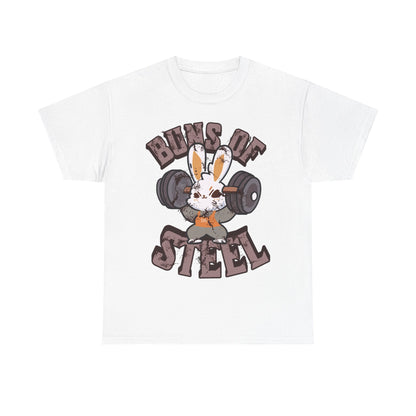 Buns of Steel Unisex Heavy Cotton Tee - Fun Fitness Humor T-Shirt for Gym Lovers