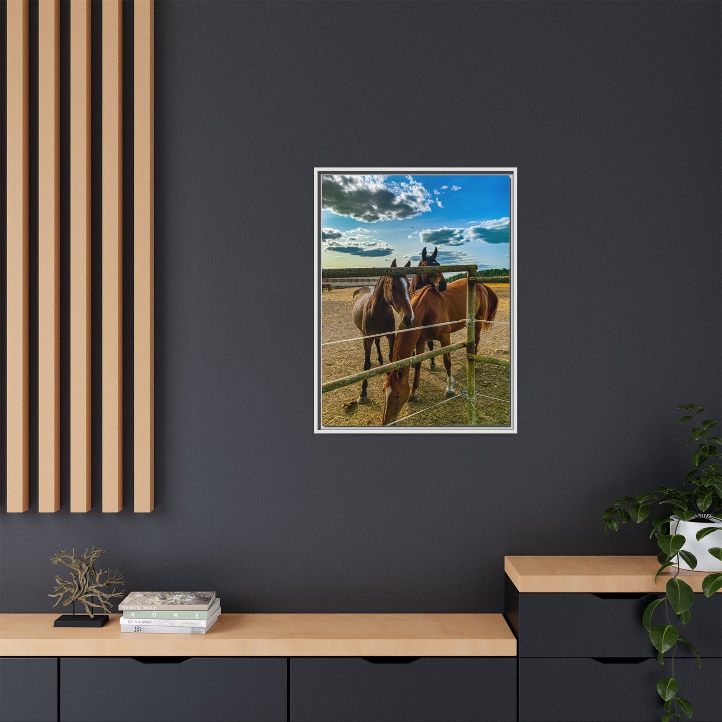Horses Matte Canvas, Framed (Multi-color)