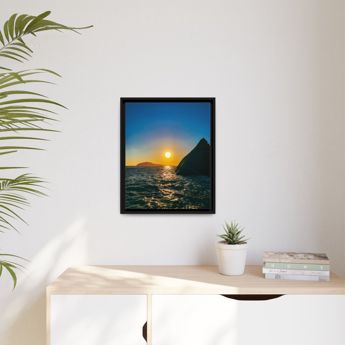 Dunquin Pier Sunset Matte Canvas, Framed (Multi-color)