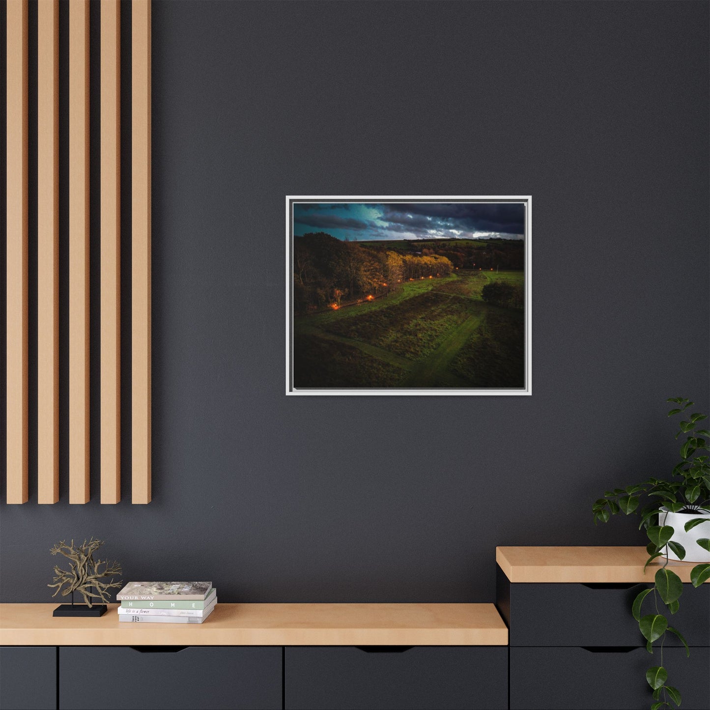 Listowel Town Park Matte Canvas, Framed (Multi-color)
