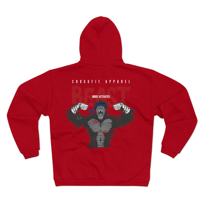 Beast Mode Activated Unisex Hooded Zip Sweatshirt - Perfect for Crossfit Enthusiasts