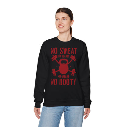 Funny Fitness Sweatshirt - "No Sweat No Beauty" Crewneck