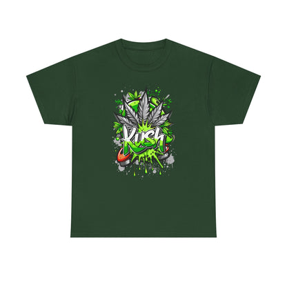 Kush Graffiti T-Shirt — Green Cannabis Leaf Street Art Tee