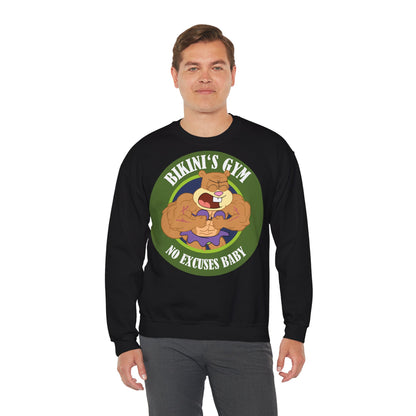 Bikini's Gym No Excuses Unisex Heavy Blend™ Crewneck Sweatshirt for Fitness Enthusiasts