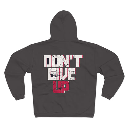 Motivational Unisex Hooded Zip Sweatshirt - 'Don't Give Up'