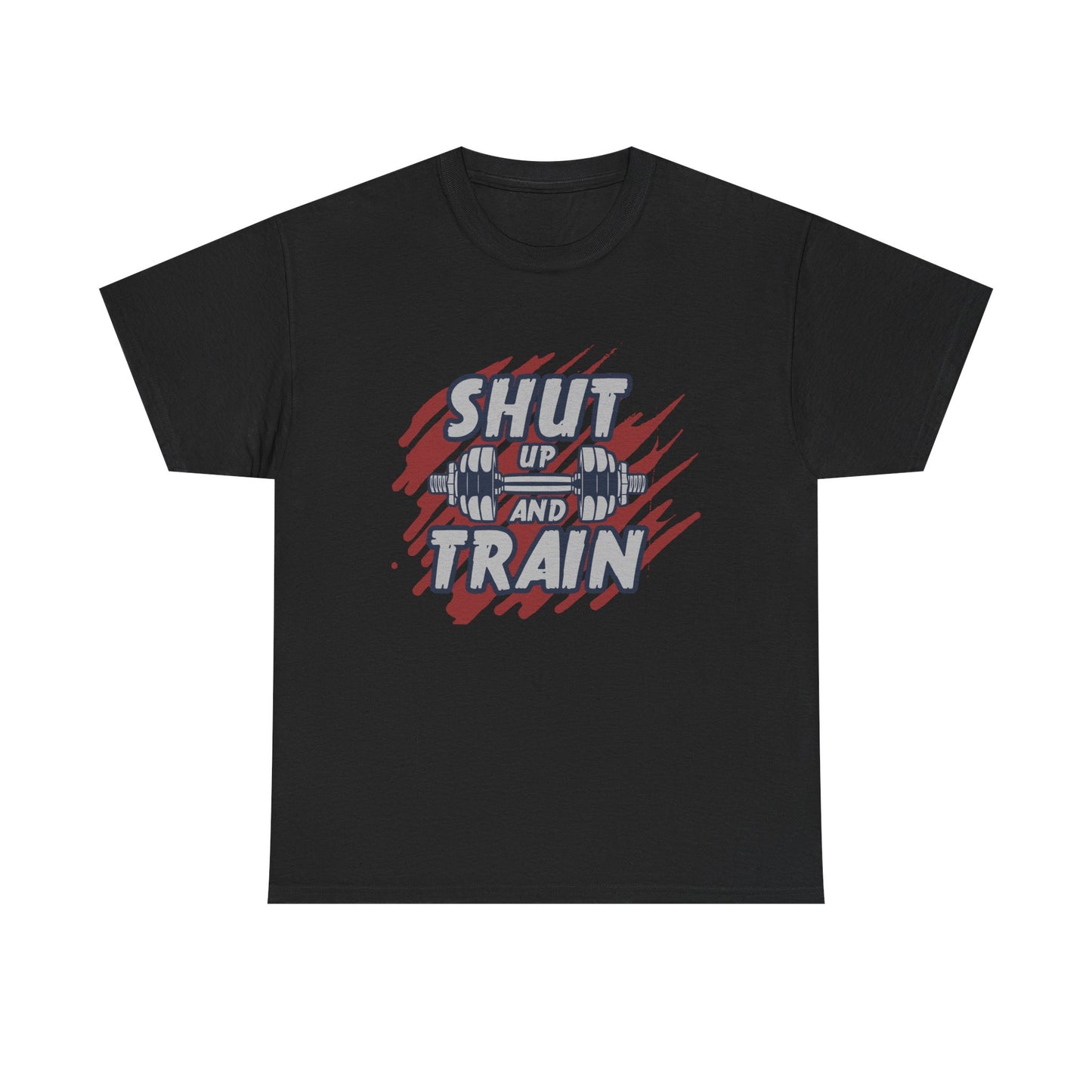 Motivational Workout Tee - 'Shut Up and Train' Unisex Heavy Cotton T-Shirt