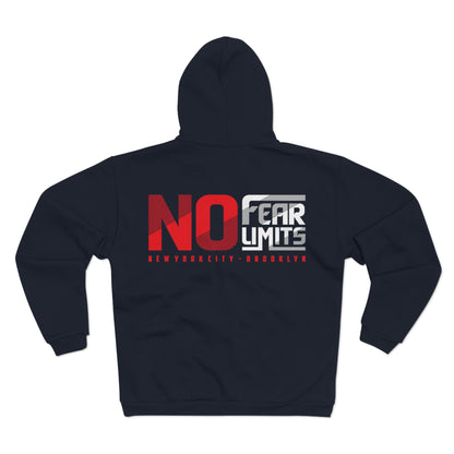 Unisex Hooded Zip Sweatshirt - 'No Fear Limits' Inspirational Jacket