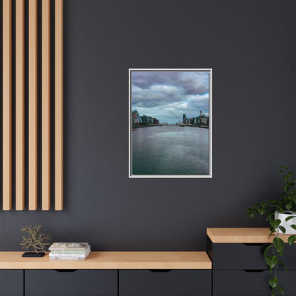 Samuel Beckett Bridge Matte Canvas, Framed (Multi-color)