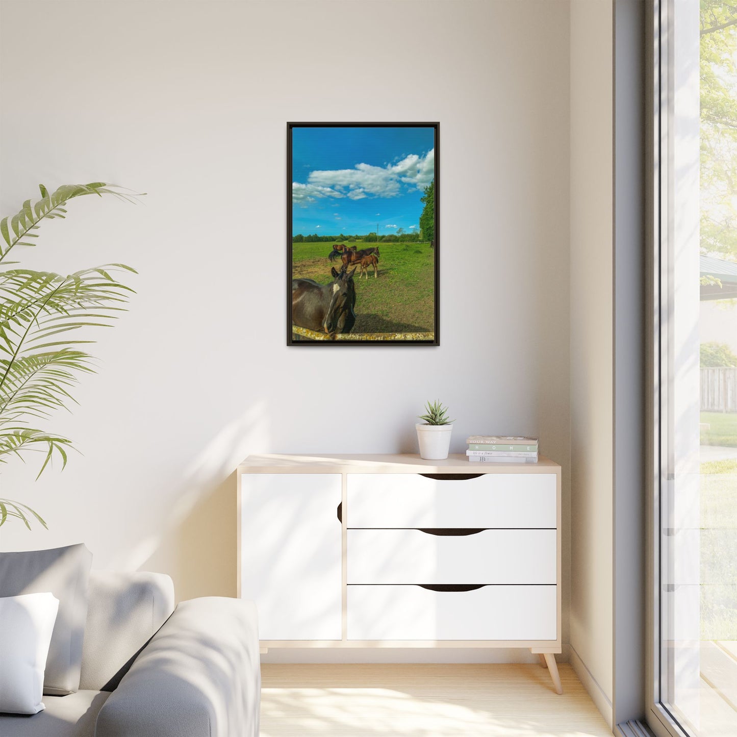 horses 2 Matte Canvas, Framed (Multi-color)