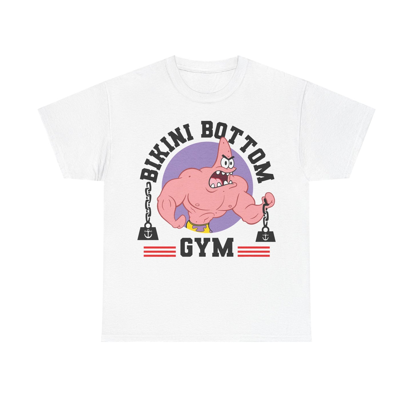 Bikini Bottom Gym Patrick White Unisex Heavy Cotton Tee