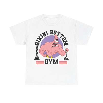 Bikini Bottom Gym Patrick White Unisex Heavy Cotton Tee