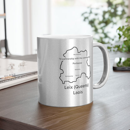 Laois County Metallic Colour Mug - Silver/Gold - Perfect Gift for Coffee Lovers