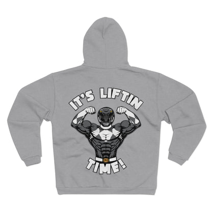 It's Liftin' Time  Unisex Hooded Zip Sweatshirt- Motivational Gym Hoodie for Fitness Enthusiasts