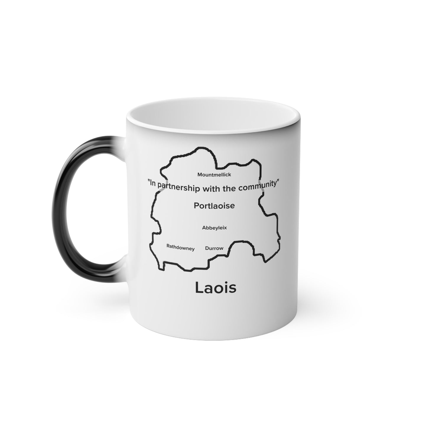 Laois Magic Mug: Color - Changing Coffee Cup with Artistic Map Design