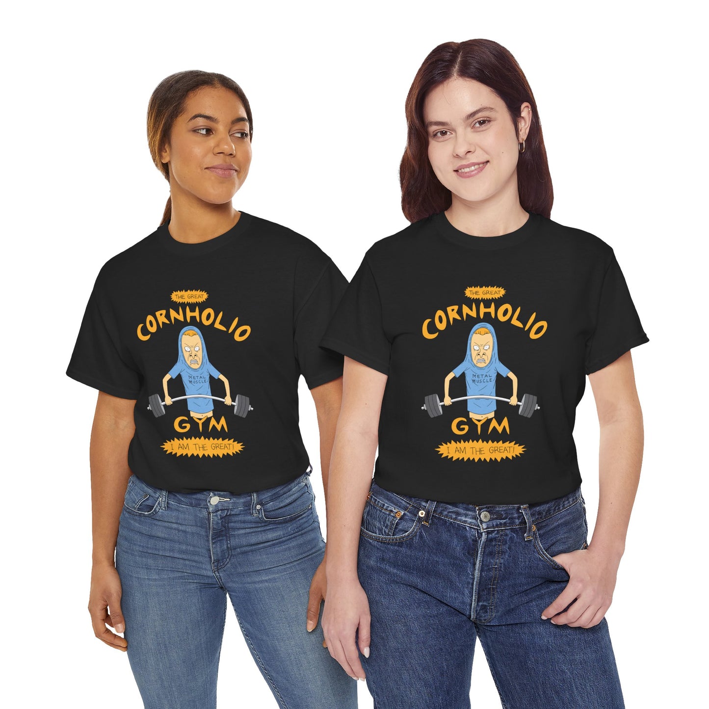Cornholio Gym Unisex Heavy Cotton Tee - Funny Workout Shirt Black