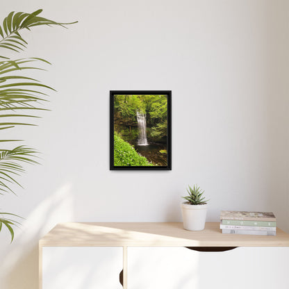 Glacer Waterfall Matte Canvas, Framed (Multi-color)
