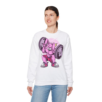 Fitness Bunny Unisex Crewneck Sweatshirt - Cute Workout Sweatshirt with Funny Bunny Design