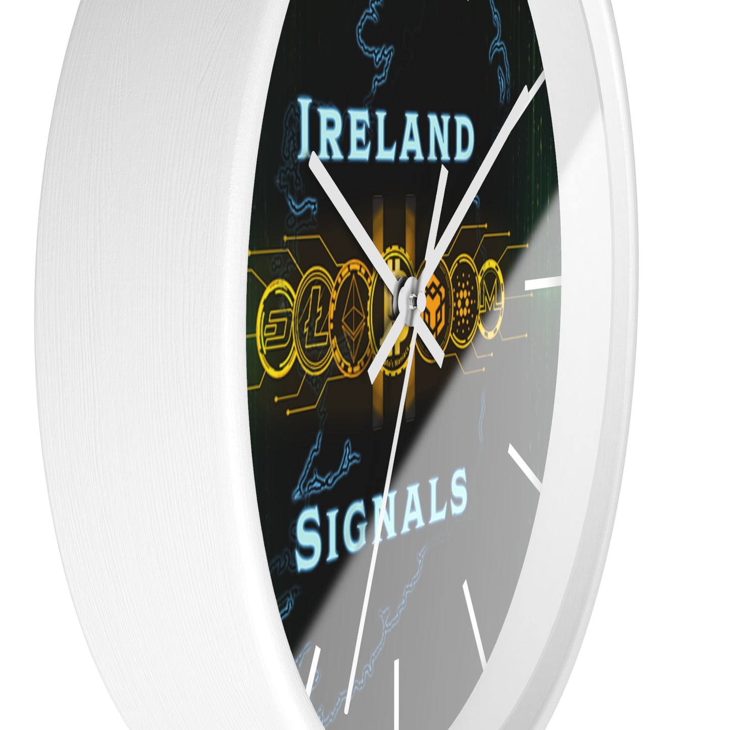 Ireland Signals Wall Clock — Celtic Tech Map Decorative Clock