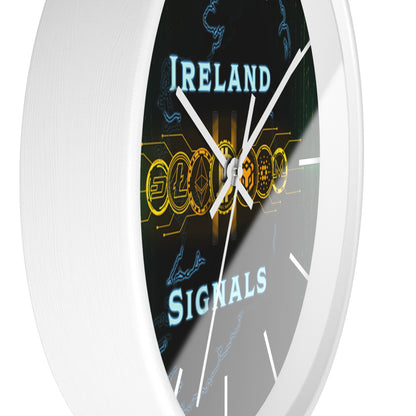 Ireland Signals Wall Clock — Celtic Tech Map Decorative Clock