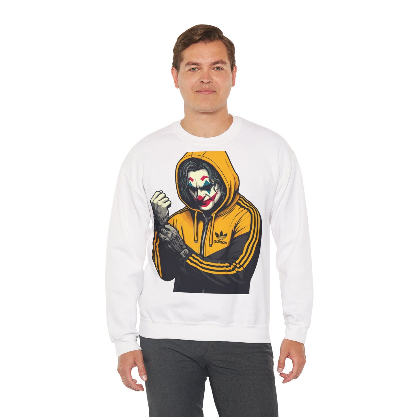 Bold Joker Graphic Crewneck Sweatshirt - Unisex Heavy Blend for Fans