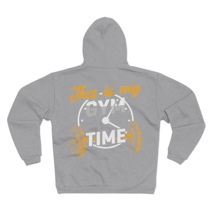 Unisex Gym Time Hooded Zip Sweatshirt - Perfect for Fitness Lovers and Active Lifestyles