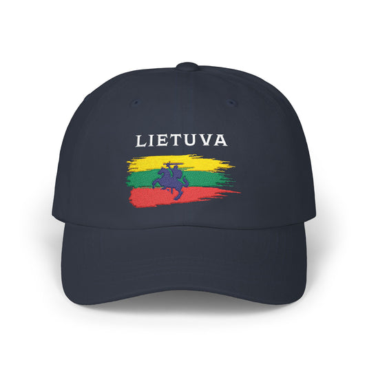 Lietuva Classic Dad Cap Black - Stylish Embroidered Hat for Heritage Pride