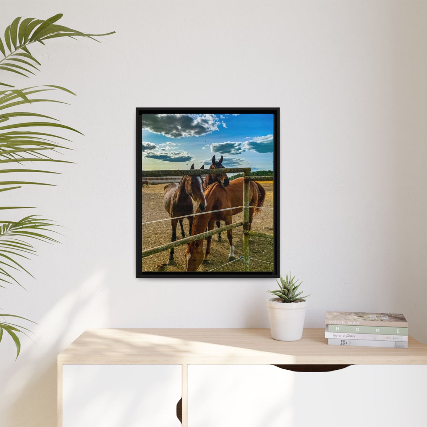 Horses Matte Canvas, Framed (Multi-color)
