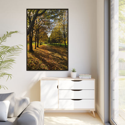 Listowel town Park Autumn Matte Canvas, Framed (Multi-color)