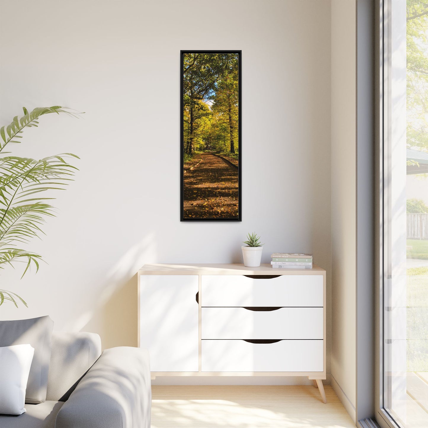 Listowel Town Park Autumn Matte Canvas, Framed (Multi-color)