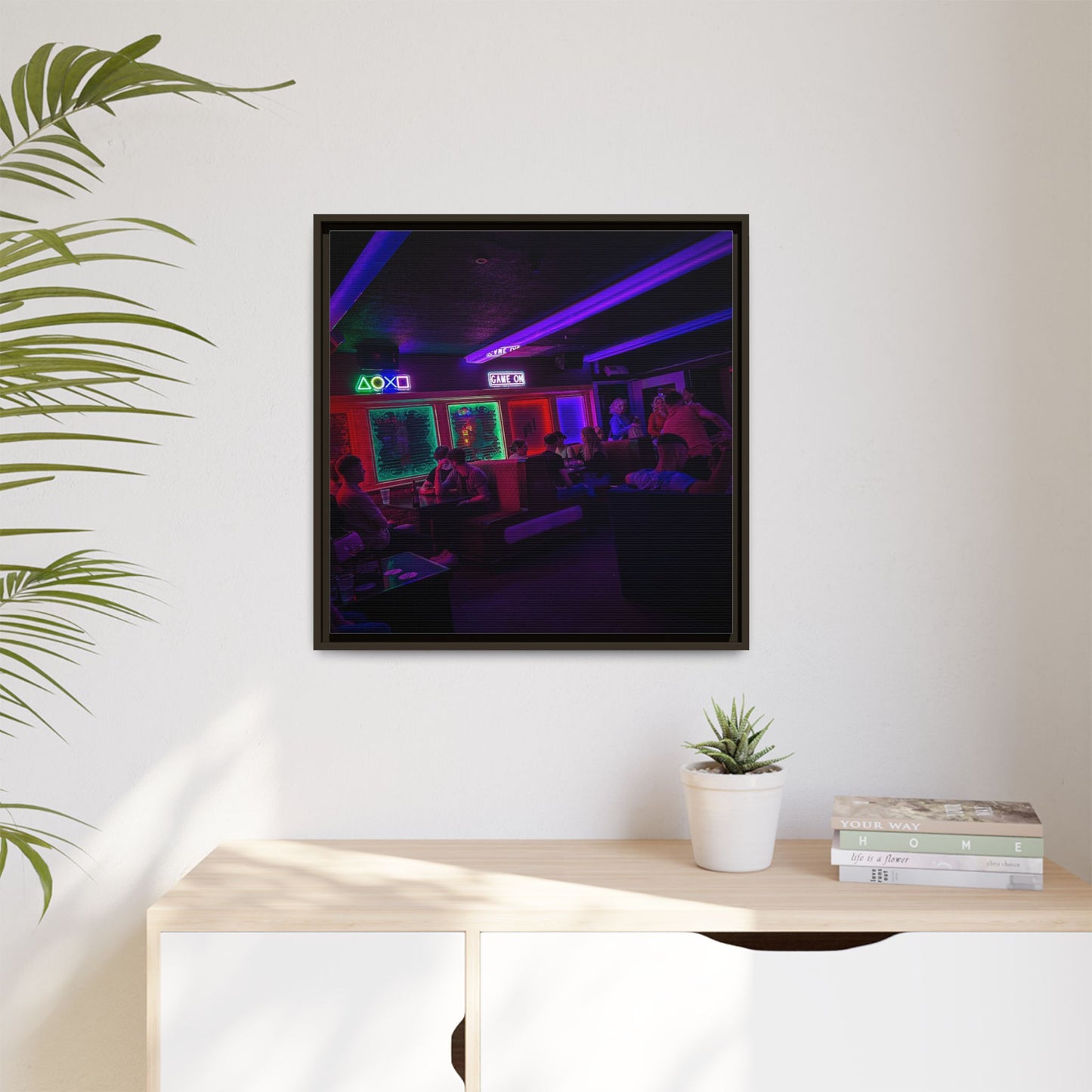Mermaids Night Club Matte Canvas, Framed (Multi-color)