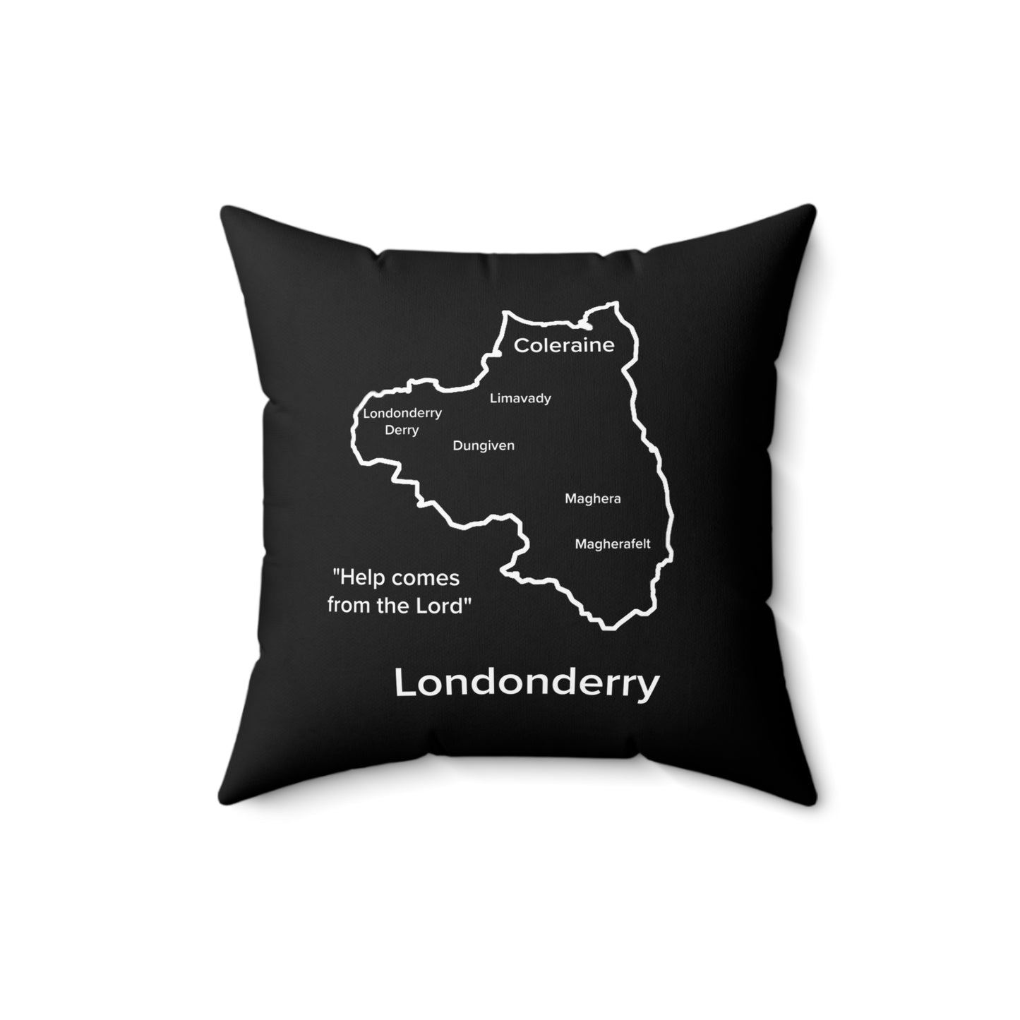 Londonderry Spun Polyester Square Pillow Black Edition 4 Sizes