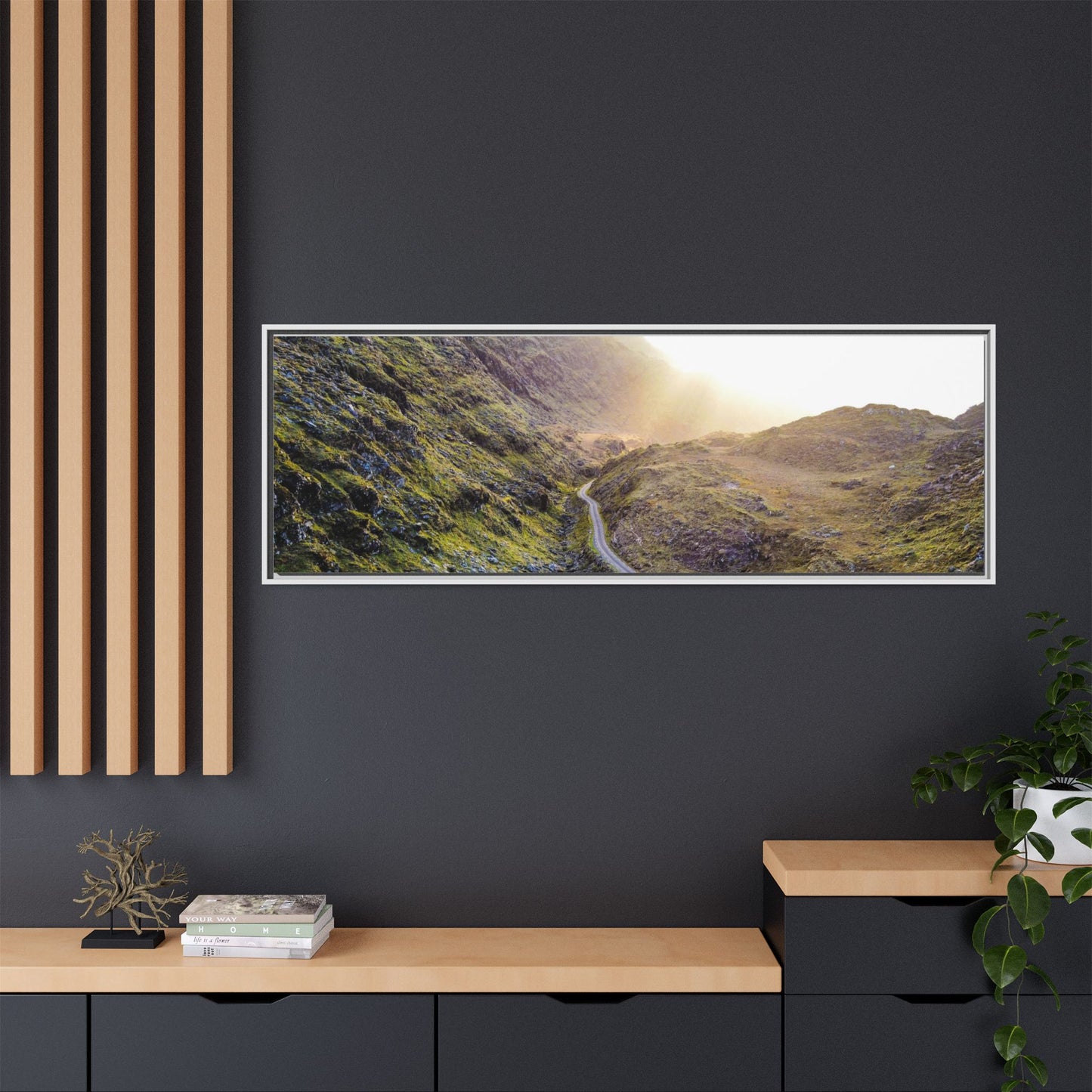 Valley Road Matte Canvas, Framed (Multi-color)