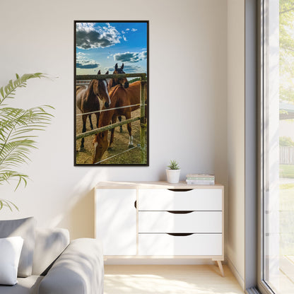Horses Matte Canvas, Framed (Multi-color)