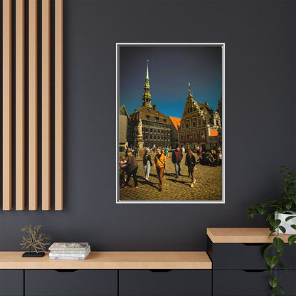 Riga Old Town Matte Canvas, Framed (Multi-color)