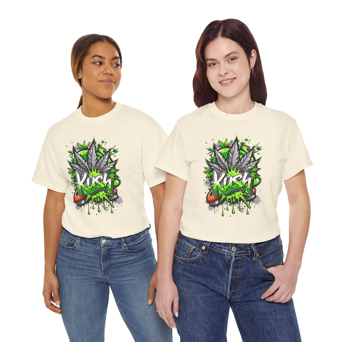 Kush Graffiti T-Shirt — Green Cannabis Leaf Street Art Tee