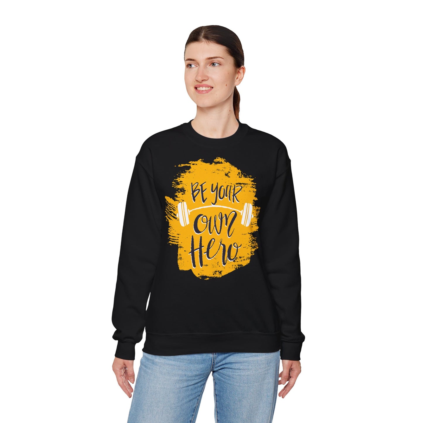 Be Your Own Hero Unisex Heavy Blend™ Crewneck Sweatshirt - Motivational Fitness