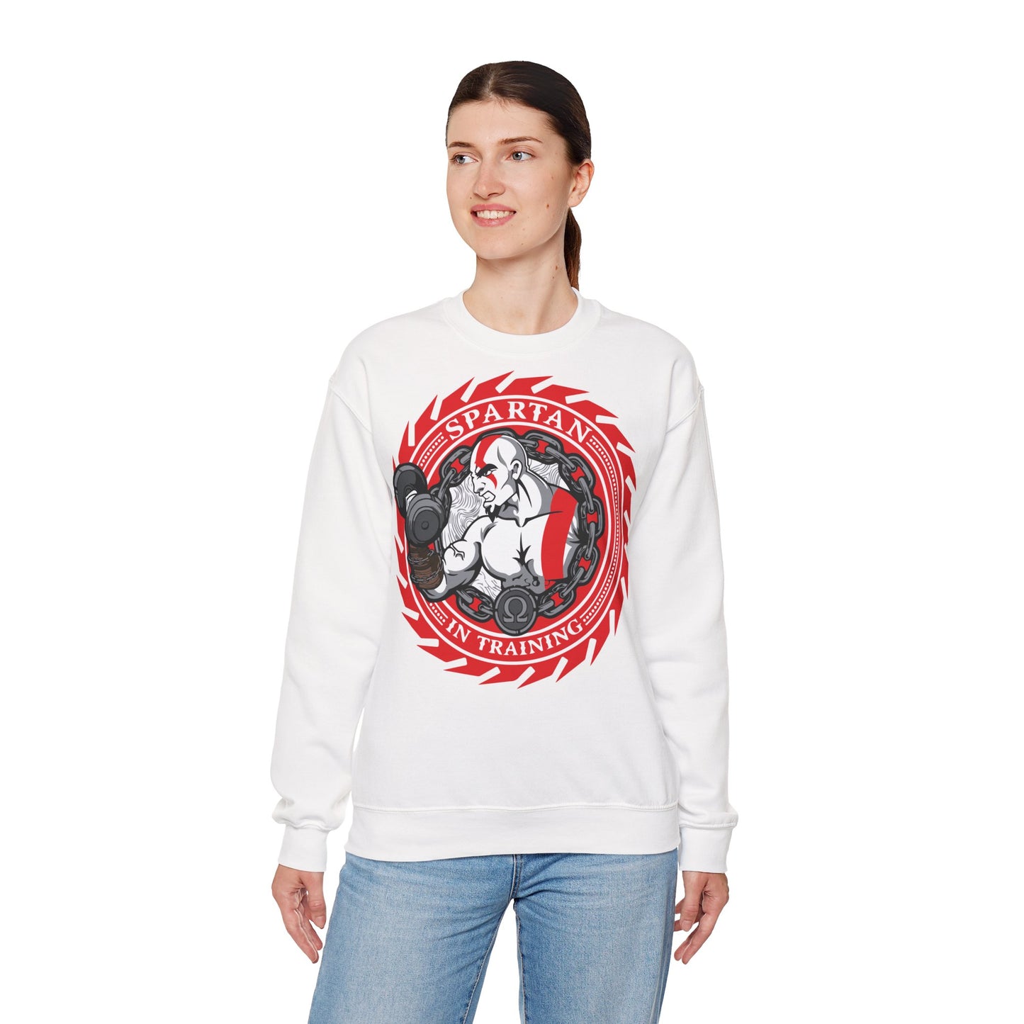 Unisex Heavy Blend™ Crewneck Sweatshirt - Spartan in Training White