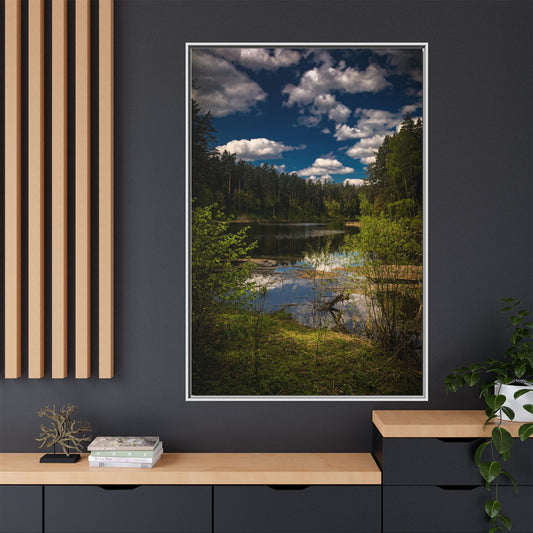 Vilnius Lake Matte Canvas, Framed (Multi-color)